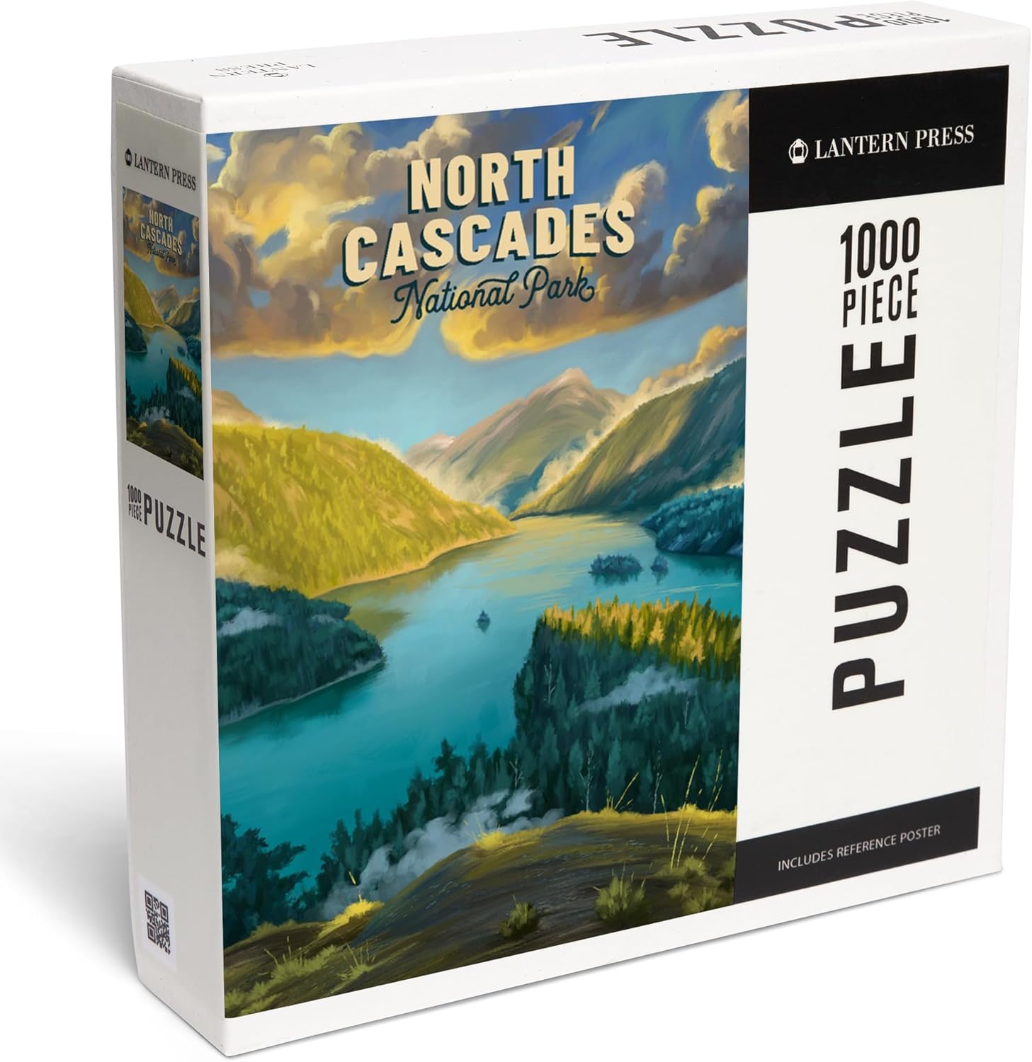 "Lantern Press North Cascades National Park, Washington, Oil Painting National Park Series, 1000 Piece Jigsaw Puzzle for Adults, Made in USA with Reference Poster"