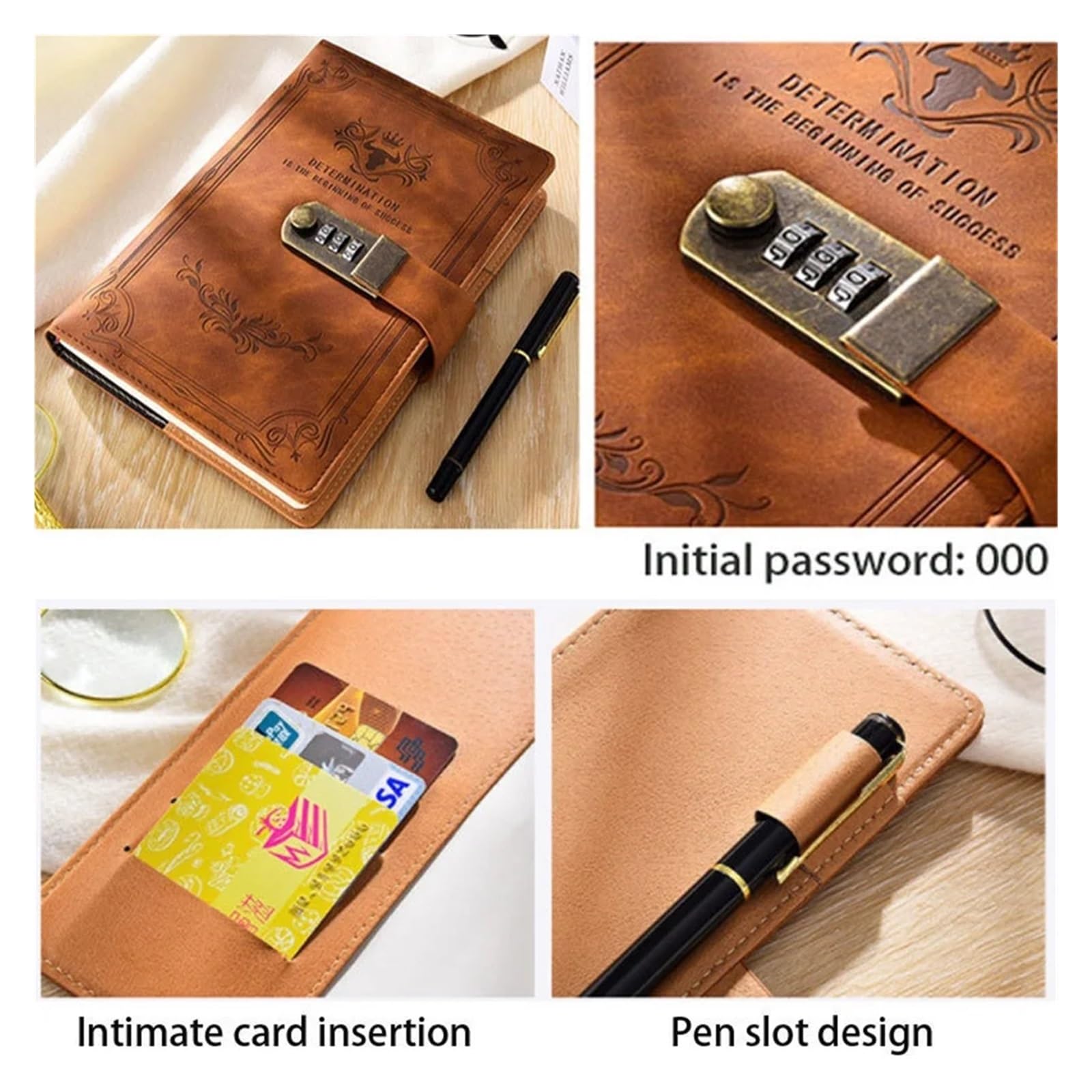 Tagebuch Mit Schloss Tagebuch mit Schloss, langlebiges Büro, Bildungsbedarf, Passwortsperre, Notizblock mit Schloss, verdicktes Notizbuch(Style B)