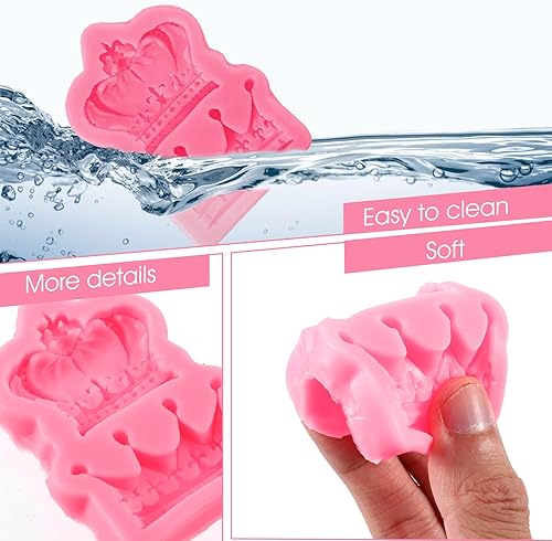 Miniatura 5 de Moldes de silicona para fondant de corona 3D de chocolate para decoración de cupcakes, decoración de pasteles, chocolate, azúcar, manualidades,