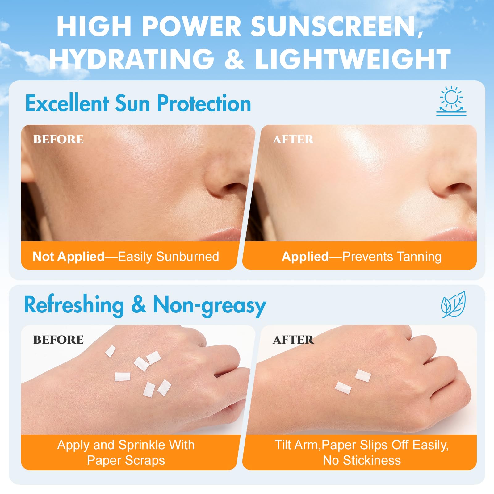 Travel Size SPF 50 Sunscreen Packets for Face and Body