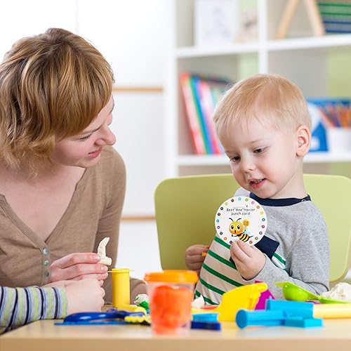 Miniatura 2 de ONEDONE Tarjetas perforadoras redondas de 3.9 pulgadas para aula con perforador de agujeros, suministros para profesores, imprescindibles para