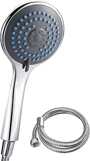 Handheld Shower Head with 1.5M Hose - YEAUPE High Pressure Shower Head with 7 Adjustable Spray Modes Easy Limescale Removal for Hard Water Low Pressure