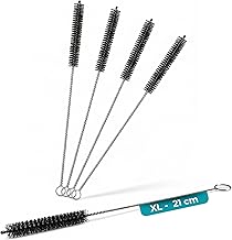 5 x Cleaning Brush for Fully Automatic Coffee Machines (9 mm Diameter 21 cm Long) – Universal Straw Cleaning Brush Thin Flexible as Milk Hose Brush – Straw Brush Compatible with DeLonghi