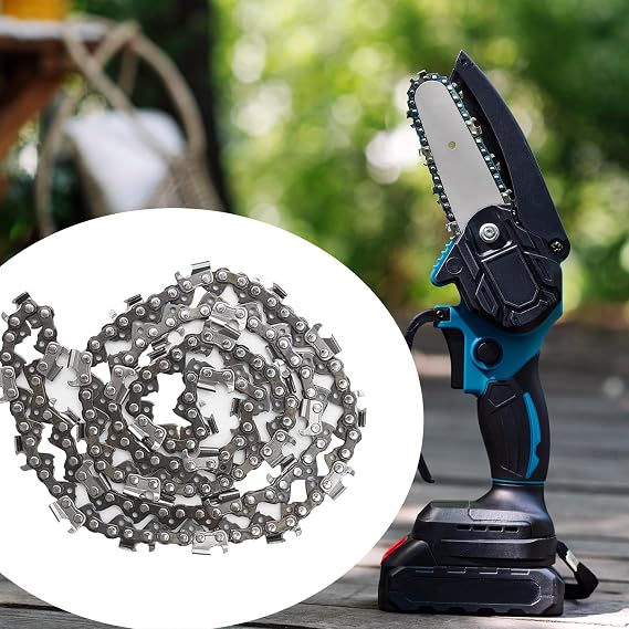 3PCS 12 Inch Chainsaw Chains, Mini Chainsaw Chain Replacement for Cordless Handheld Chainsaws, Low-Kickback Small Chainsaw Blade for Tree Trimming and Wood Cutting (45 Drive Links) (3 PCS 12In)