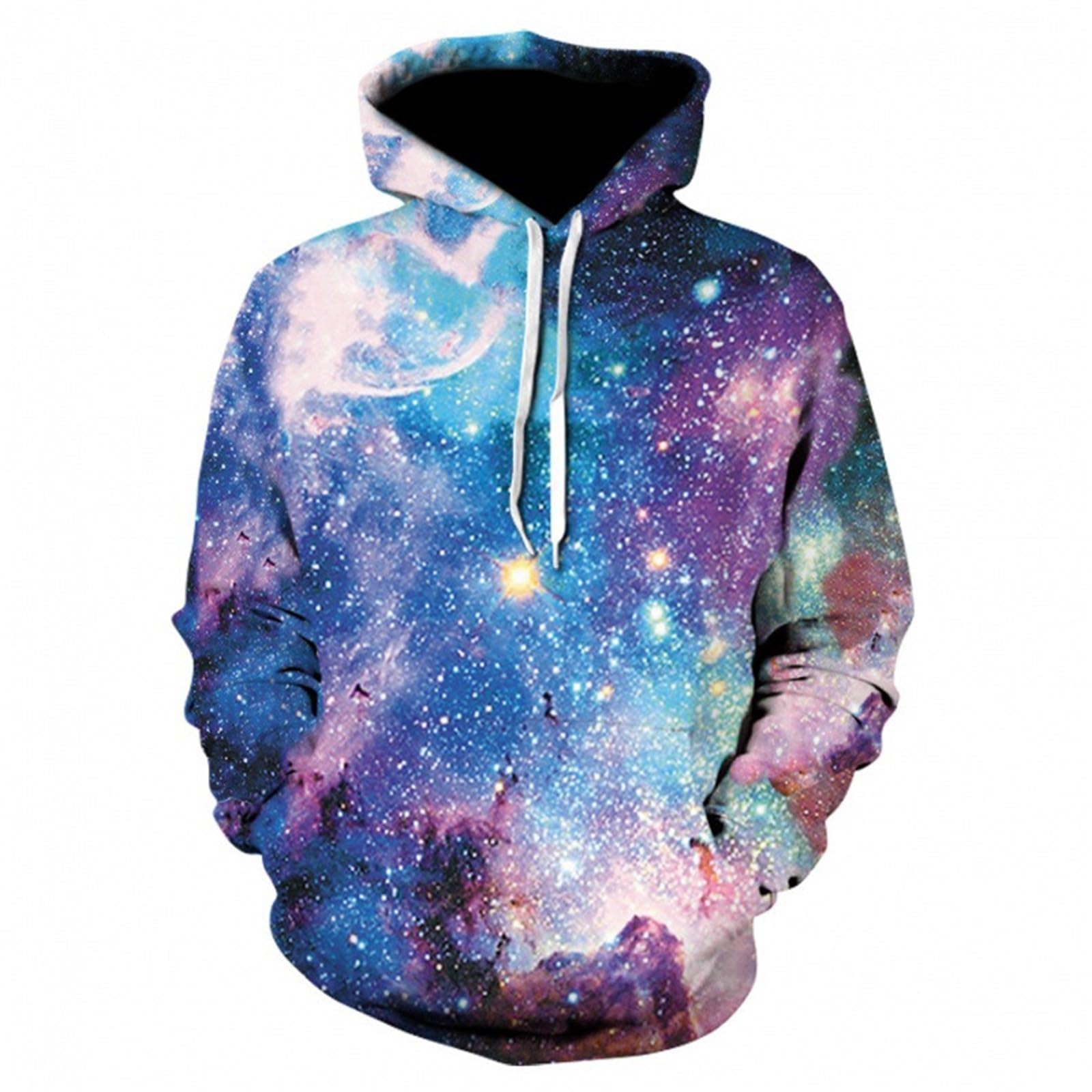AaaozKjieHoodie Men's Hoodie Galaxy High-End Printed Men and Women Loose  Comfortable Baseball Clothing with Hoodie Sweatshirt Men