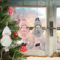Vista 6 de FZBNSRKO 3 piezas de ángel colgante de ángel adornos colgantes de árbol de Navidad, adornos de felpa de Navidad para fiestas de vacaciones, regalos