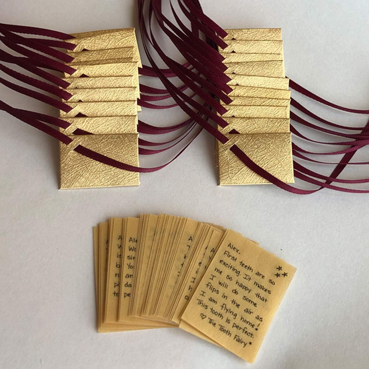 36 Handwritten, Personalized, Tooth Fairy Letters with 20 Treasured Gold Envelopes