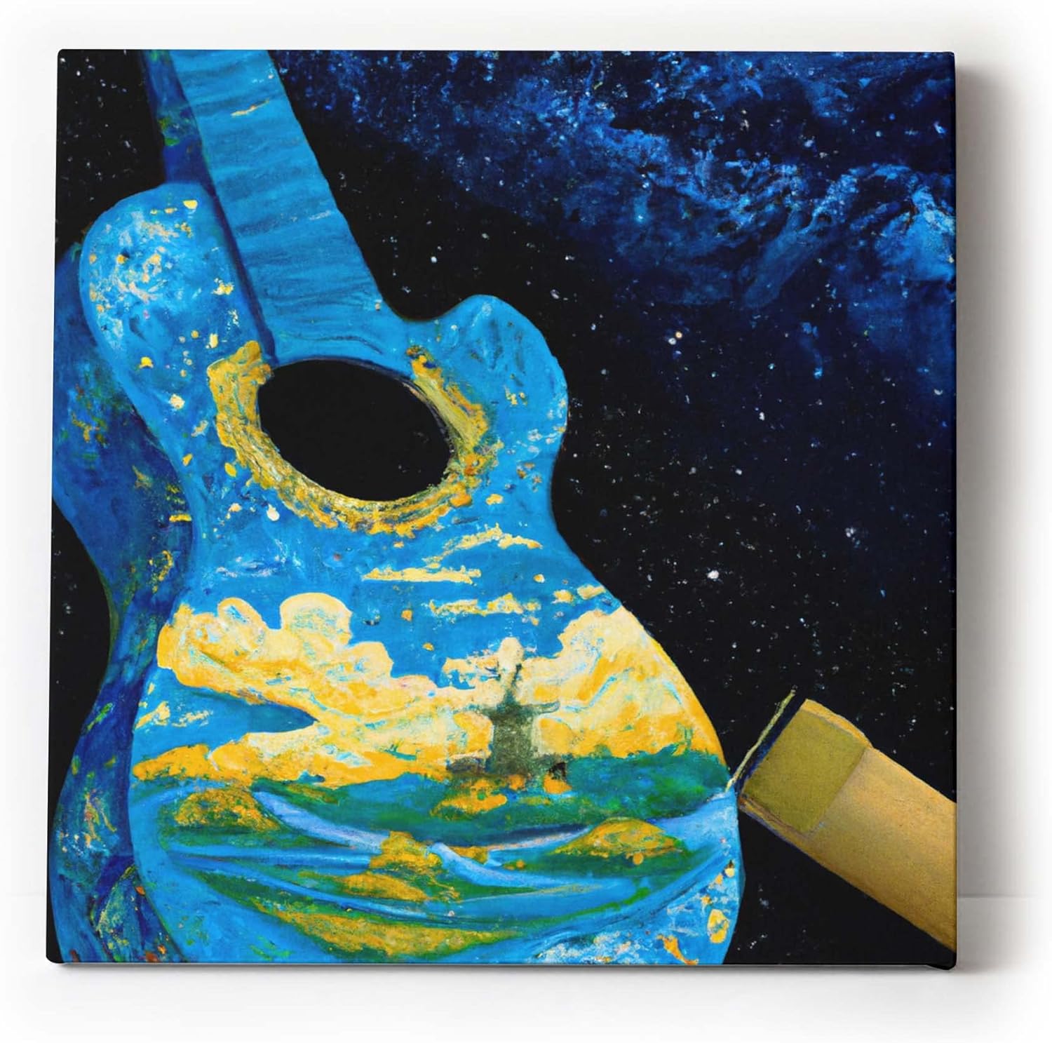 Abstract Guitars Canvas Art, Painting Of Guitar Instrument