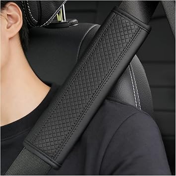 Breathable Leather car seat Belt Cover, seat Belt Shoulder pad to Protect The Shoulder and Neck, Driving More Comfortable Black