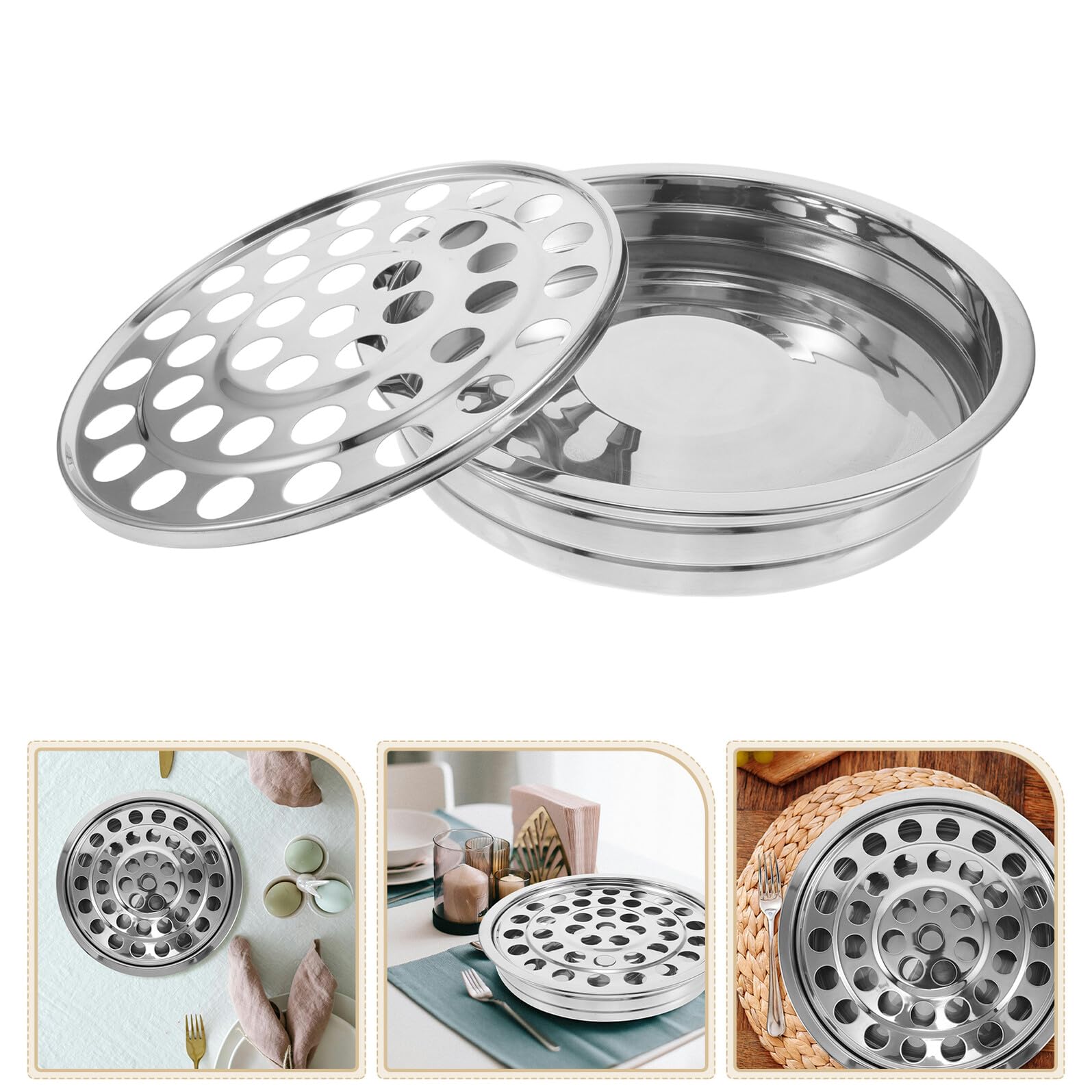 Housoutil Vassoio per Comunione in Acciaio Inossidabile 40 Fori, Design Elegante e Facile da Pulire, per Cerimonie Religiose e Feste di Battesimo