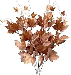 Buquê Grande Folha de Canadá Artificial Colorido Decoração (Marrom)