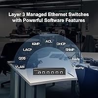 Vista 4 de MokerLink Interruptor Ethernet gestionado 10G de 5 puertos, 10G/5G/2.5G/1G auto-adaptativo, L3 Web/CLI gestionado, escritorio de metal Interruptor