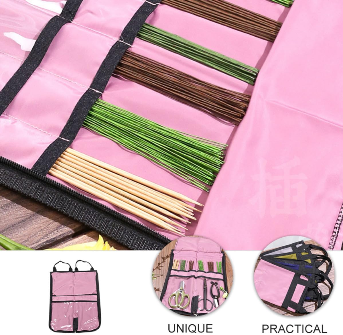 Pink Oxford Cloth Flower Arrangement Tools Storage Bag for Florists image 4