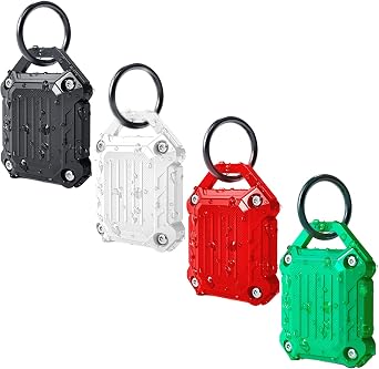 JEANUE-Waterproof Airtag Holder Keychain Case,Compatible Apple Air Tag Tracker with Key Ring, Keys/Dog Collar/Luggage