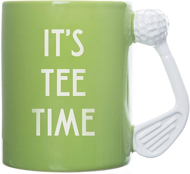 Boxer Gifts It's Tee Time Novelty Golf Gift Mug | Unique Club Handle | Cool Birthday Christmas Golfing Gift for Him