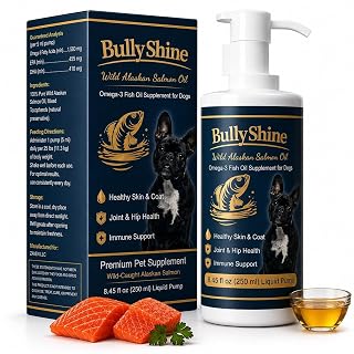 Wild Alaskan Salmon Oil for Dogs, 8.45 fl oz (250 ml), Omega-3 Fish Oil Supplement with EPA & DHA for Healthy Skin & Coat, Joint Support, Immune Health, Liquid Pump - Amazon product rated Grade A