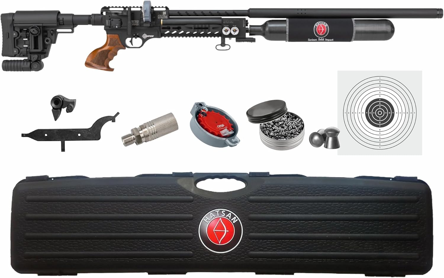 Hatsan Factor Sniper Long PCP Side-Lever Air Rifle with Included Wearable4U Bundle