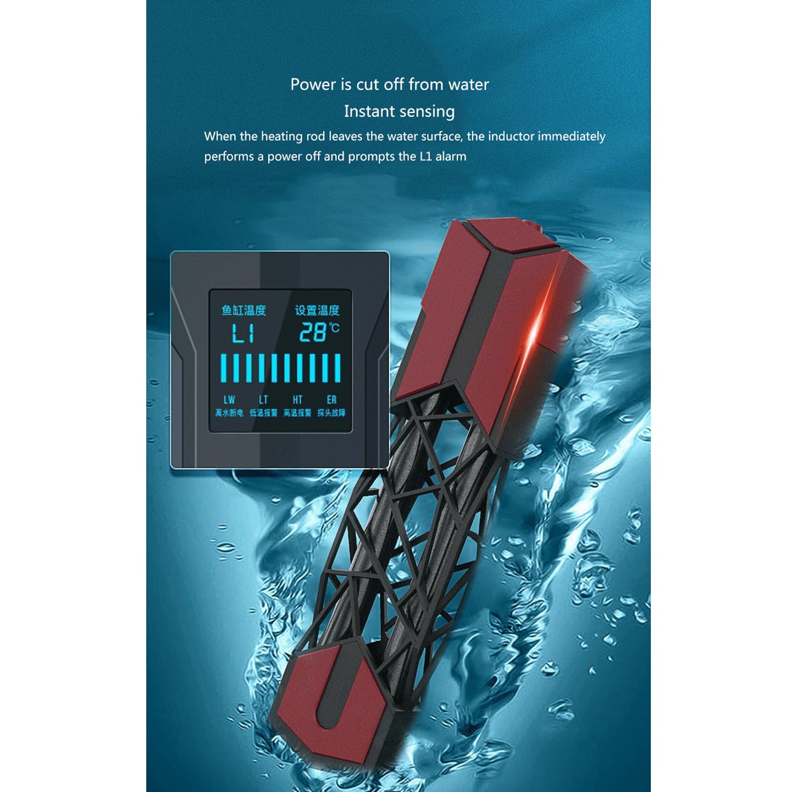Riscaldamento Acquario Temperatura Costante Quarzo con Termostato Esterno Risparmio Energetico,1200W