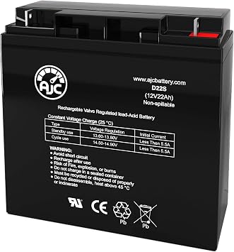 AJC Battery Compatible with Stanley J5C09 500 Instant- 1000 Peak Amp 12V 22Ah Jump Starter Battery