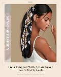 AWAYTR 35” Satin Head Scarf for Women Silk Scarf Hair Bandanas Women Large Square Neck Scarves Headscarf Head Wrap