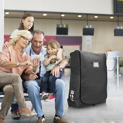 Miniatura 5 de Bolsa de viaje para cochecito compatible con UPPAbaby VISTA, VISTA V2, CRUZ y CRUZ V2, bolsa de cochecito resistente con ruedas expuestas para un