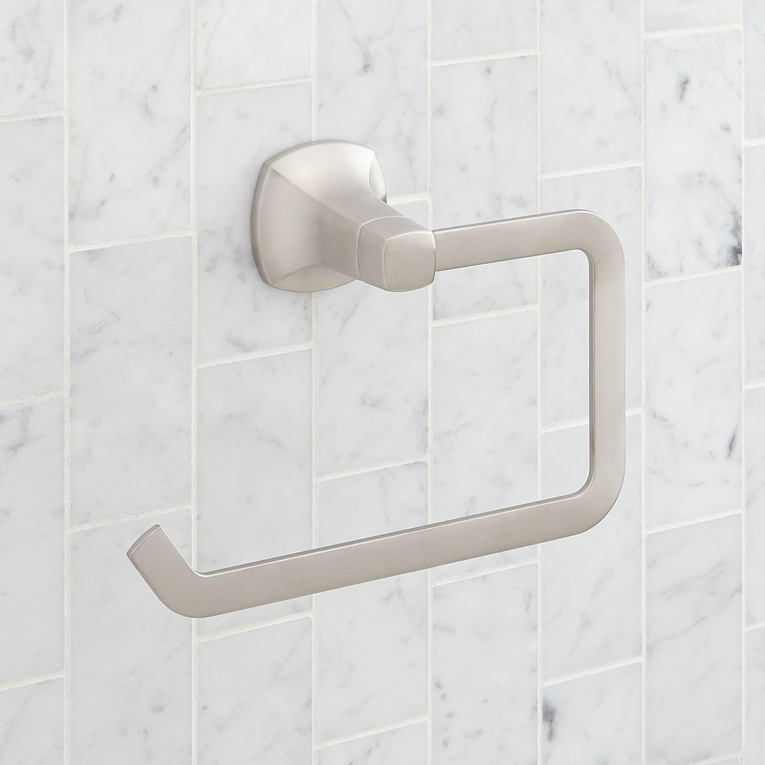 Signature Hardware 953992 Sefina 8" Wall-Mounted Towel Ring - Brushed Nickel
