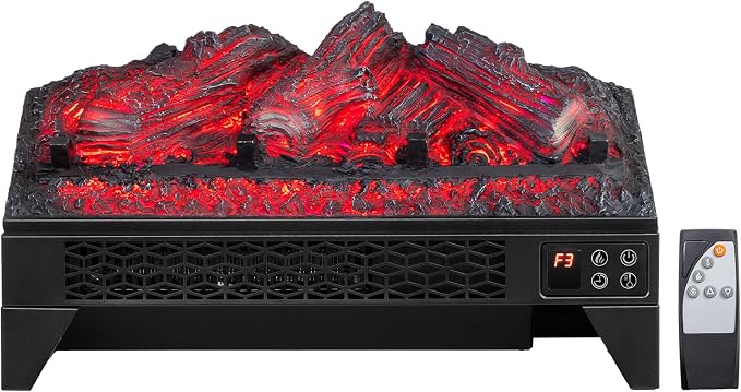 ROVSUN 18 Inch Electric Fireplace Insert Log with Remote &