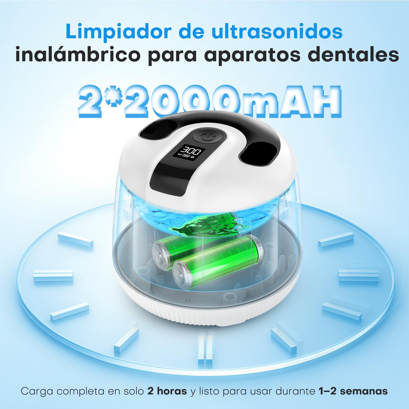 MEKO Limpiador Ultrasónico UV 48000 Hz para Férula Dental, Baño Ultrasónico 200 ml Silencioso con Temporizador Digital, Apto para Aparatos Dentales, Prótesis, Retenedores y Joyas de Plata