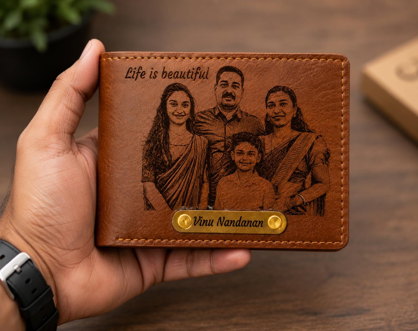 Personalized Engraved Wallet - Custom Gift for Men -2