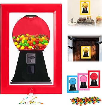 Candy Dispenser Frame, Candy Picture Frame Dispenser, Handy Candy Frame Dispenser, Picture Frame Candy Dispenser, For Candies, Nuts, Dog & Cat Treats, Suitable for Birthday & Holiday Gifts Red