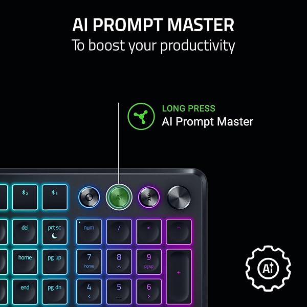 Razer Pro Type Ergo Wireless Split Ergonomic RGB Keyboard: Adjustable Tilt, Wrist Rest, Natural Typing, Multi Device Connectivity (2.4 GHz, Bluetooth, USB Type C), Windows/Mac Compatible - Black - 5