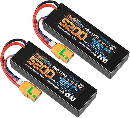Miniatura 2 de Powerhobby 2s 7.4v 5200mah 35c Lipo batería con enchufe XT90 2 celdas (paquete de 2) se adapta a Arrma Kraton Nero Tyhpon Senton Tailon Outcast FAZON