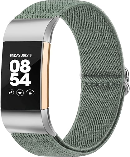 Miniatura 8 de Oumida Correa elástica de nailon solo compatible con Fitbit Charge 2 bandas para mujeres y hombres, correas deportivas trenzadas suaves ajustables y