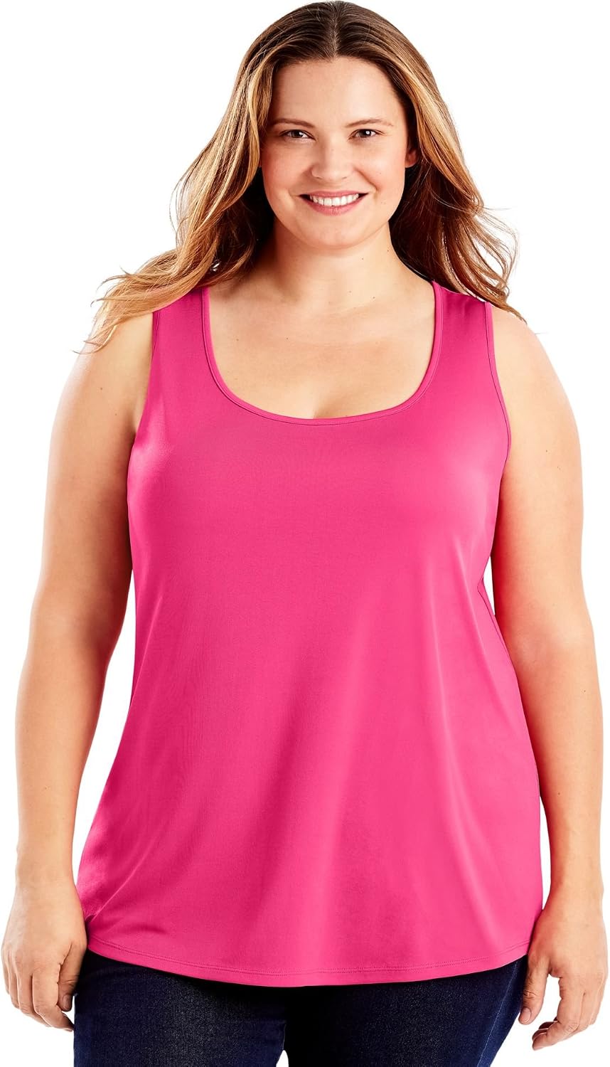 JUST MY SIZE Womens Cool DRI Scoop-Neck Tank Top