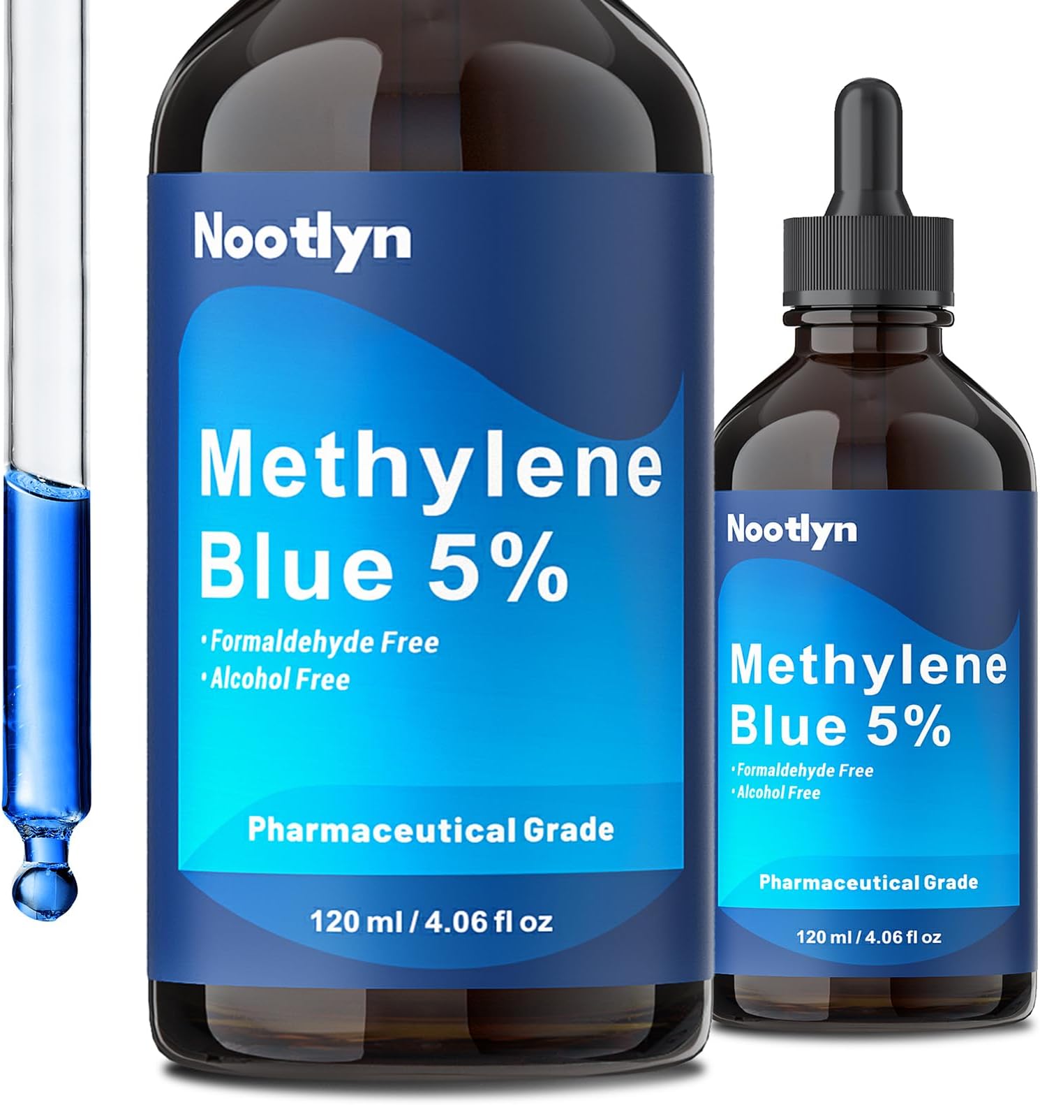 Methylene Blue Drops 5%, 99.99% Purity USP Pharmaceutical Grade Solution, 4.06 oz (120 mL)