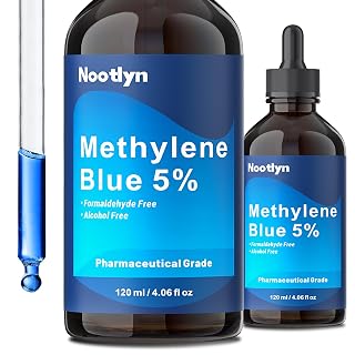 Methylene Blue Drops 5%, 99.99% Purity USP Pharmaceutical Grade Solution for Humans, No Formaldehyde & No Alcohol, 4.06 OZ FL - Amazon product rated Grade A