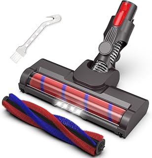 Vacuum Attachments Motorhead for Dyson V15 V8 V7 V10 V11 with Replacement Soft Roller Brush Bar, Hardwood Floor Attachment with LED Light