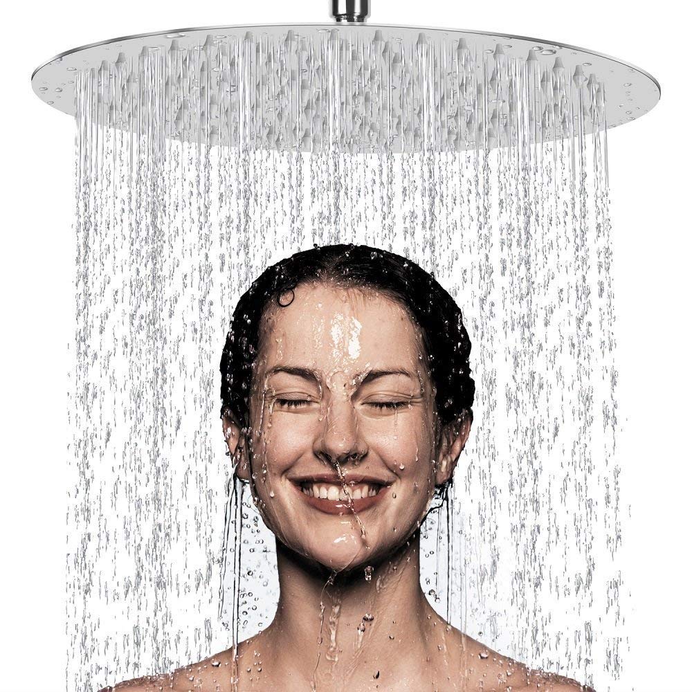 KKD R/N SS-304 Grade Ultra Slim Overhead Shower with Swivel Joint (Chrome) (12x12)