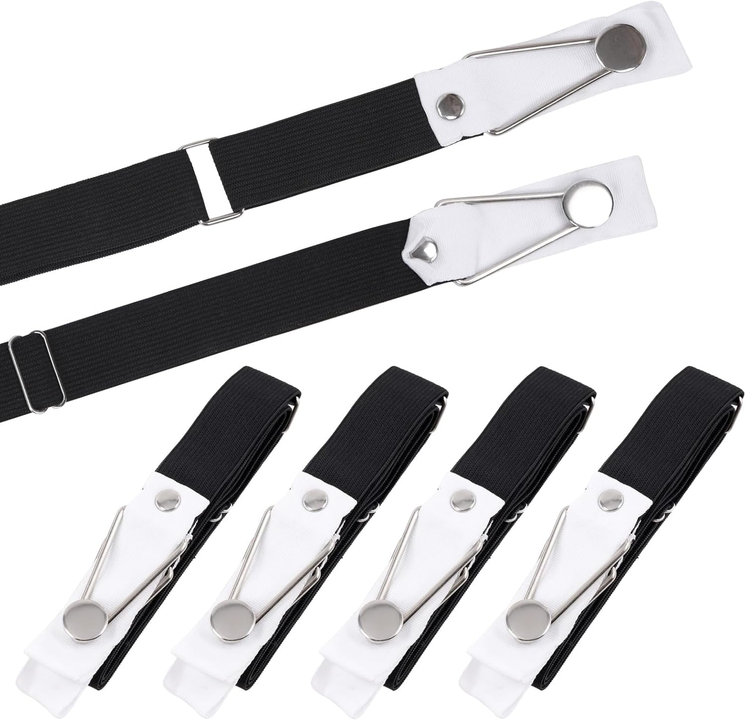Rustark 4Pcs Bed Sheet Holder Straps Set, Black Bed Sheet Suspenders