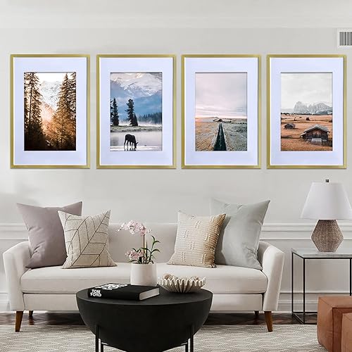 Miniatura 6 de Portarretratos dorado de 16 x 24 pulgadas, fotos de 12 x 18 pulgadas con paspartú o de 16 x 24 pulgadas sin paspartú, horizontal y vertical para