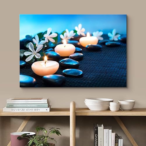 Miniatura 2 de wall26 - Impresiones en lienzo Arte mural - Estatua de Buda dorado sosteniendo flor de loto sin florecer  Decoración de pared modernadecoración del