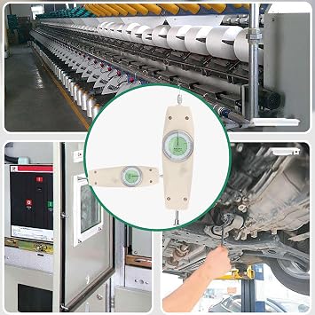Push Pull Force Gauge, Dynamometer Force Measuring Instrument, 500N with Dual Scale, Compact Digital Analog Tester for Tension Compression Measurement in Industrial Use