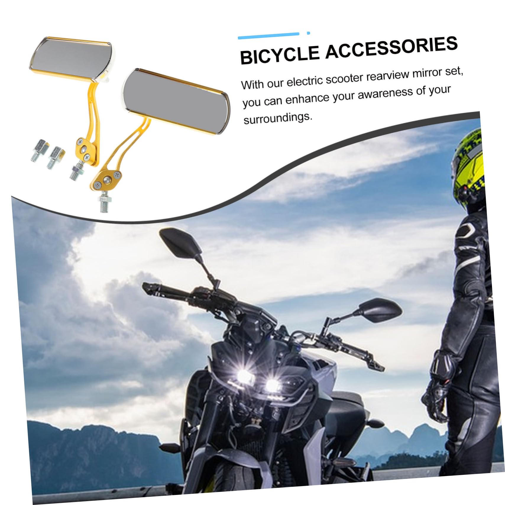 Toyvian 2pezzi Specchietto Retrovisore Per Bicicletta Specchietto Laterale Regolabile Accessori Per Scooter Resistente Agli Urti Installazione Rapida