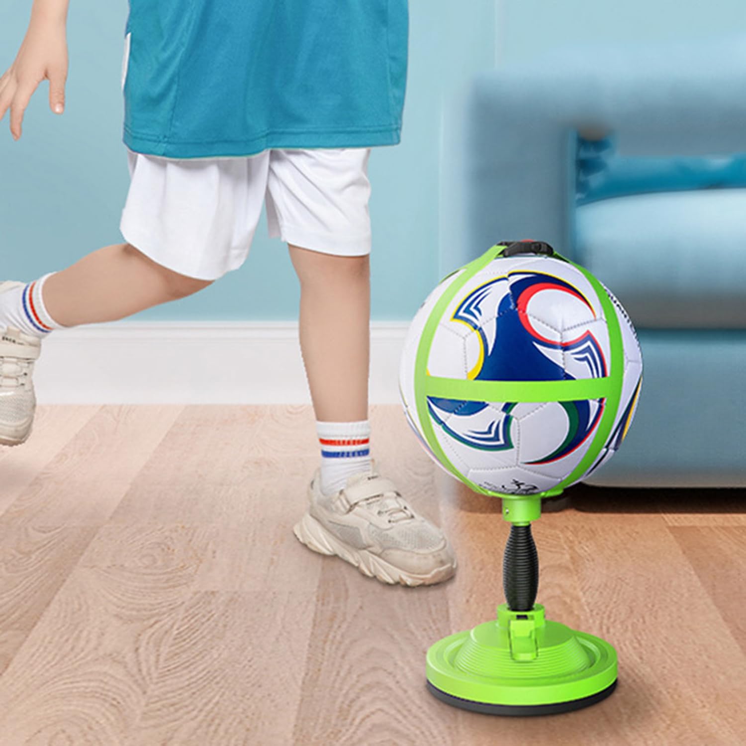 Football Trainer, Kicking Practice Household Football Practice Kids Football Plastic Hands-Free Training Ball Kicking Holder Soccer Training Aids Child Soccor