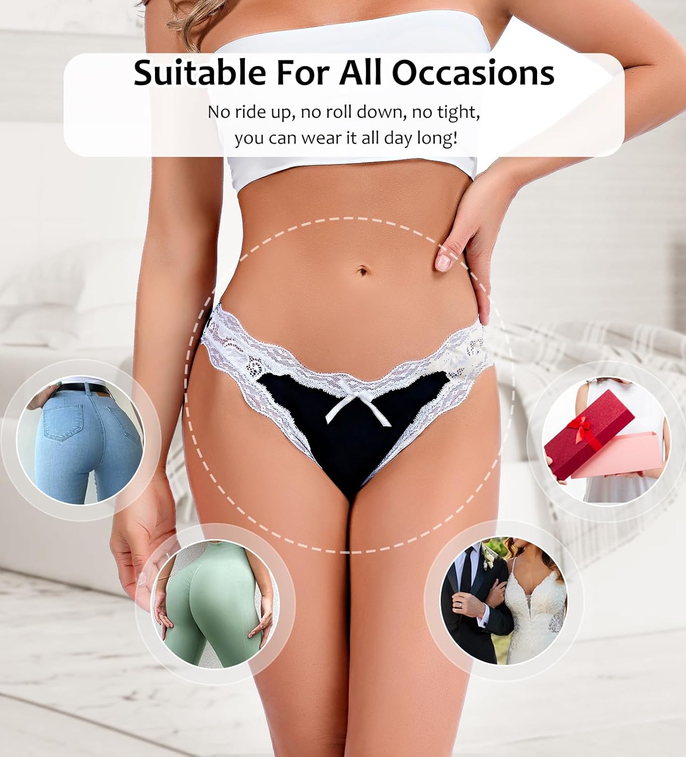 Women's Lace Underwear Sexy Panties for Women Comfort Cheeky Bikini Underwear Soft Hipster Brief Panties for Ladies - Image 8