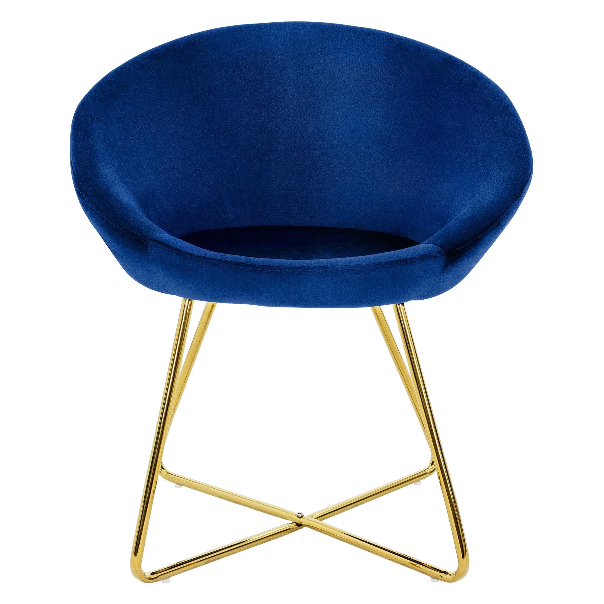 ML-Design Sillas de Comedor Azul Ergonómicas, Asiento Tapizado Aspecto de Terciopelo Patas de Metal con Respaldo y Reposabrazos Sillón Moderno para Mesa de Salón Oficina Dormitorio Cocina