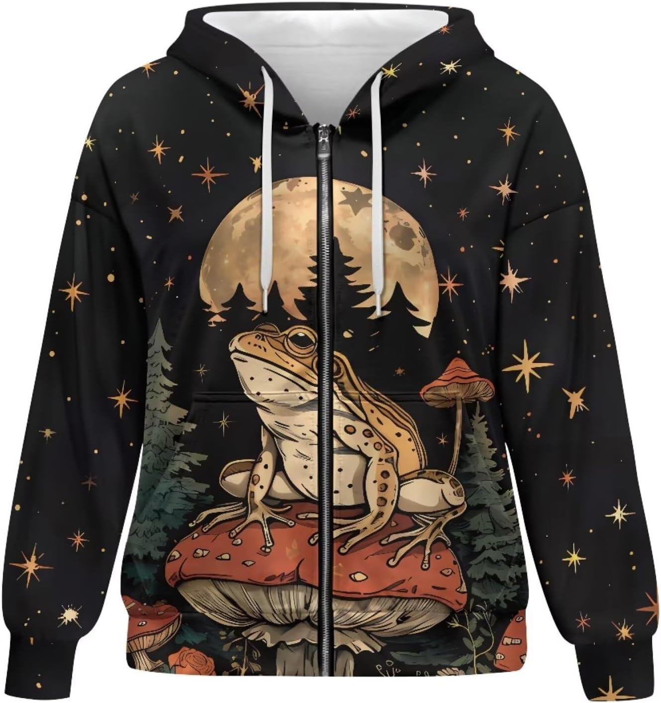Zip Up Hoodies for Women Lightweight Hooded Jacket Oversized Sweatshirt with Pocket