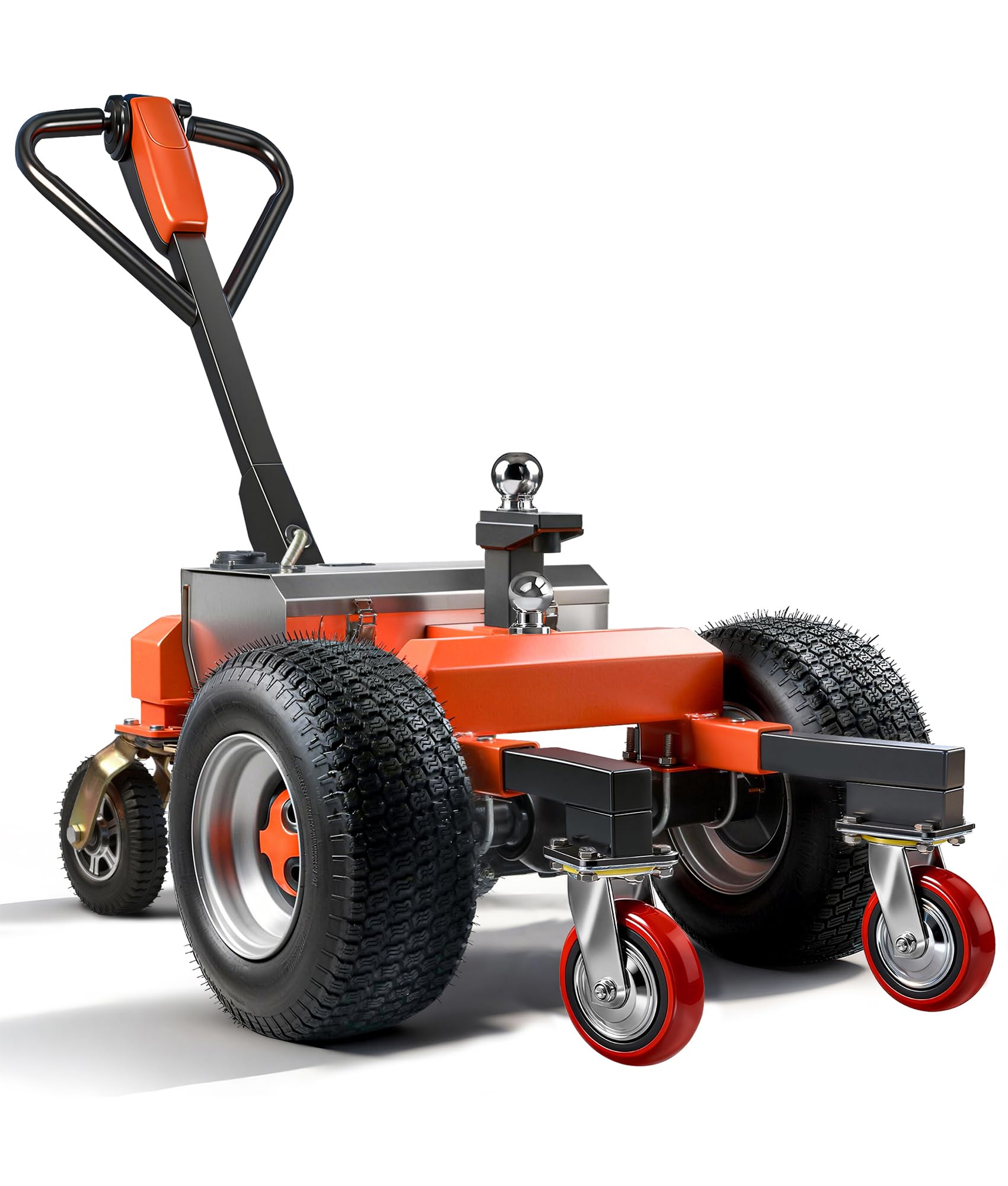 Elektrischer Bollerwagen für Anhänger, 3400 kg Tragkraft, 800W Funkfernbedienung mit Vor-/Rücklauf & Bremse, 6 Räder Kippschutz, Kupplungskugel 47,6 mm & 50 mm für Camping und Wohnwagen