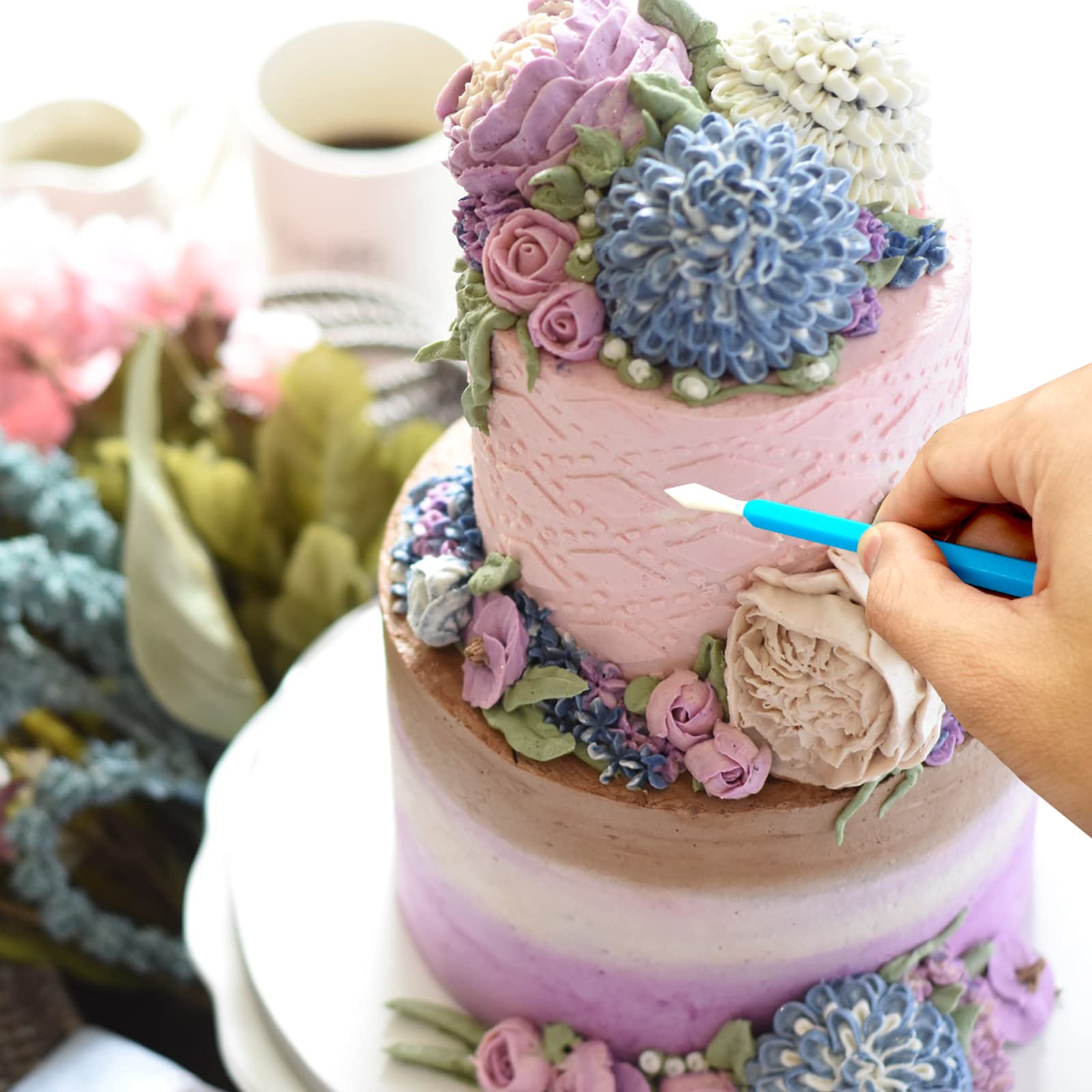 Widybord Set di strumenti per modellare fondente, 9 pezzi, strumenti per la decorazione di torte, marshmallow