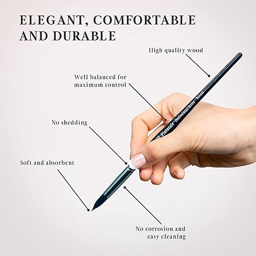 Miniatura 6 de Pinturale Arts Pinceles de acuarela profesionales  Serie redonda  Juego de 8 pinceles redondos para acuarela  Alta absorción de agua y control para